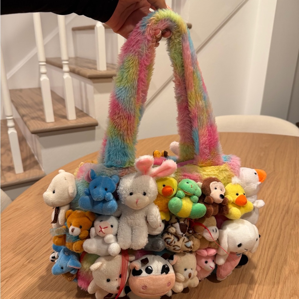 AKIRA Multicolor Plush Animal Kids Bag